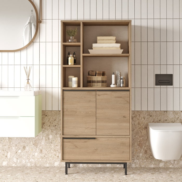 Hanah Home On9C-S Armario de Baño Nogal 74.8x161.6x35.5 cm